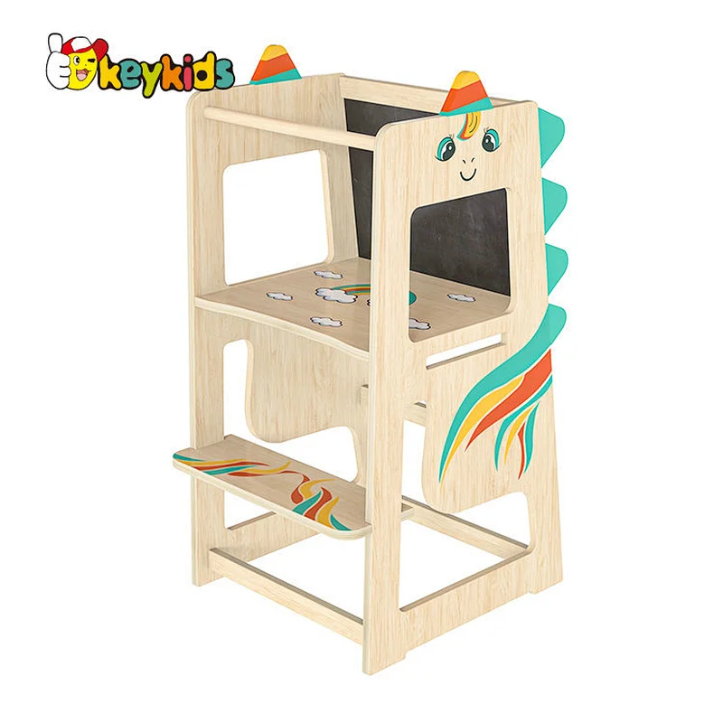 Kids Step Stool Standing Learning Tower With Wooden Kitchen Helper Stool For Toddlers W08G359