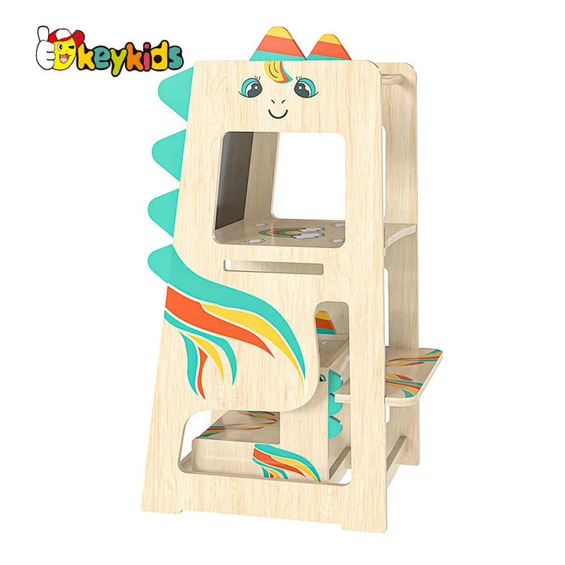 Kids Step Stool Standing Learning Tower With Wooden Kitchen Helper Stool For Toddlers W08G359